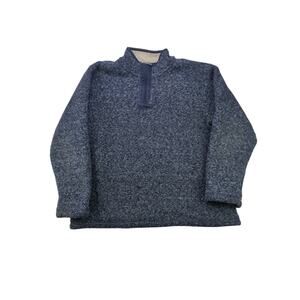 Orvis Classic Collection 1/4 Zip Pullover Sweater Size L Blue Fleece